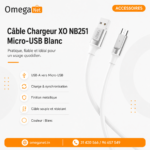 Câble Chargeur XO NB251 Micro-USB Blanc