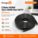 Câble HDMI vers HDMI Plat 30 mètres 2 HDMI Plat 30 mètres