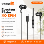 Écouteur Filaire XO EP84 avec Microphone Noir 2 Écouteur Filaire TYPE C XO EP84 TYPE C