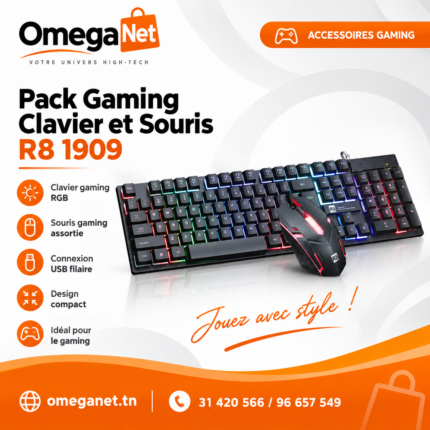 Pack Gaming Clavier et Souris R8 1909